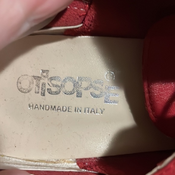 Handmade Red Leather Otisopse Shoes Size 38 - Picture 3 of 3